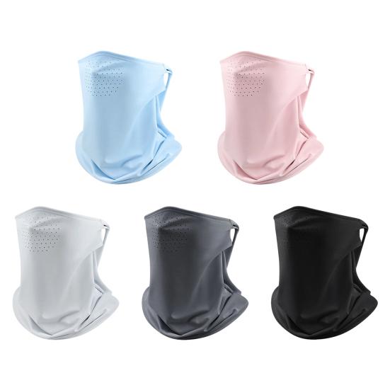 Sun Protection Guard Quick-Dry Fabric Ice Silk Face Guard with Breathable Mesh Cooling Fabric Extended Neck Gaiter Anti-UV Face Guard