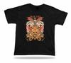 Camiseta Camiseta Ideia de Presente de Aniversário Fogo Escuro Máscara Oni Ondas Caveira Asas Flores