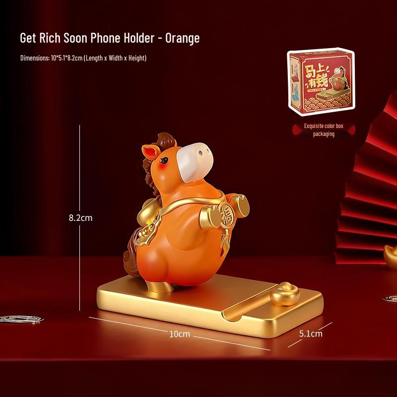 

Year of the Horse Phone Holder: Cultural Creative Ornament, New Year Gift, Annual Meeting Keepsake.