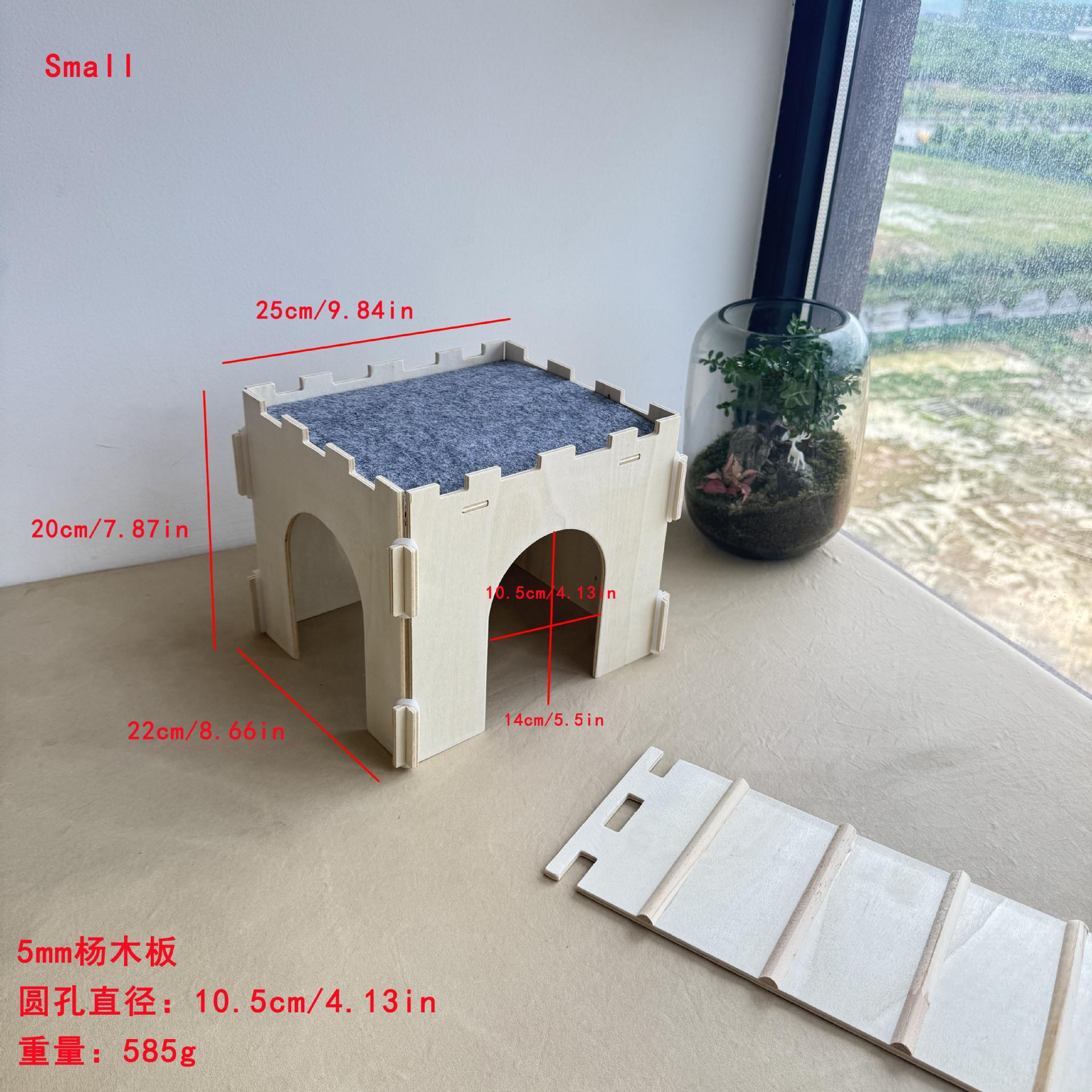 Wooden Hamster Cage 2 Level Syrian Hamster House Large Villa With Hideout Natural Safe Pet Habitat For Dwarf Hamsters Indoor Use