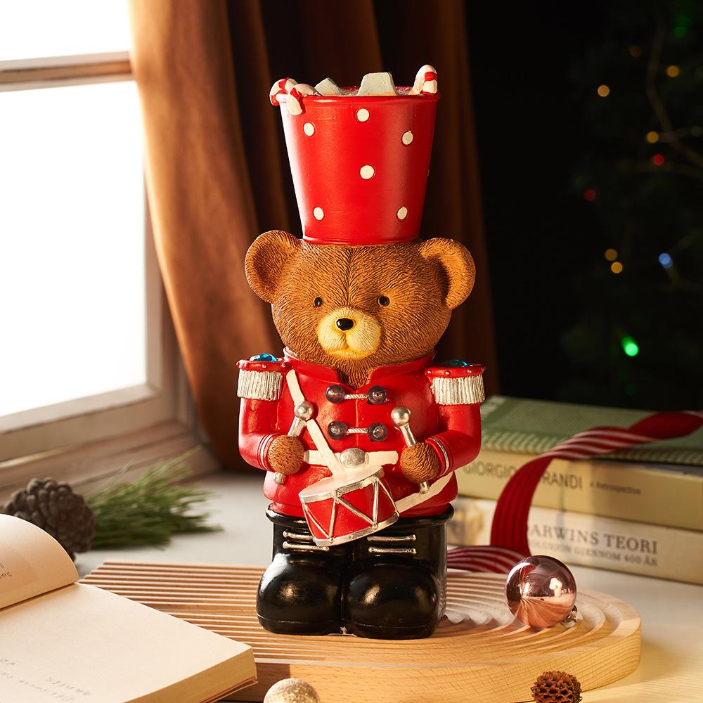 Christmas Animal Sculpture Ornaments Brown Bear Drummer Dog Gift Idea Box Nice Skateboard Penguin Christmas Home Use Decorations
