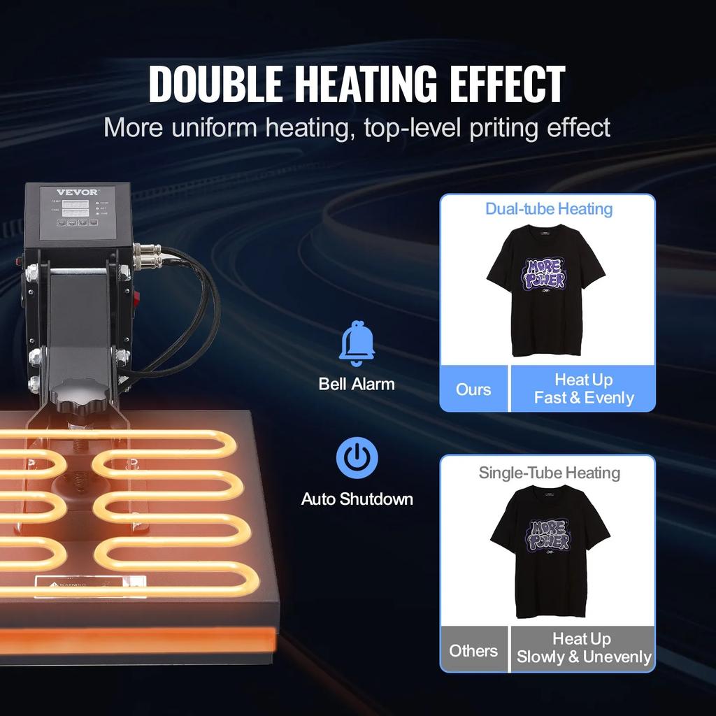 VEVOR Heat Press Machine 15 X 15 In/38.1 X 38.1 Cm Sublimation Printer Transfer for DIY T-shirt
