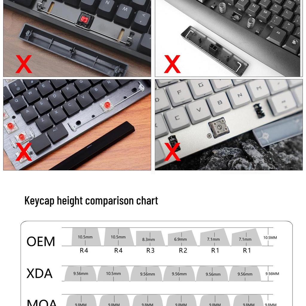 Ice Cream Bear Blue Cartoon Keycap Set - Cute MOA 75/98 Key Mechanical Keyboard Caps