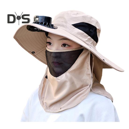 

Кепка с защитой лица и шеи от солнца UPF 50+, защита от ультрафиолета, дышащая, с солнечной батареей, для мужчин, для летней рыбалки и активного отдыха, с широкими полями L хаки