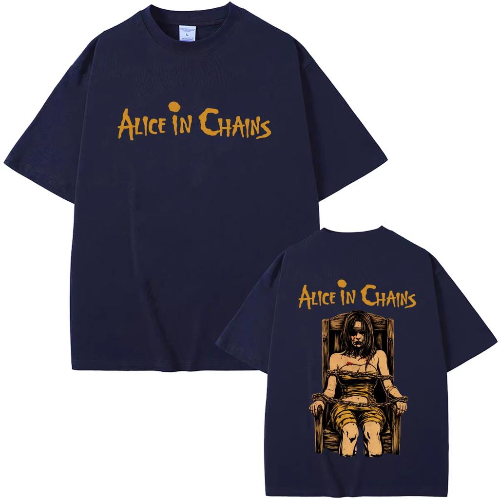 Rock Band Alice In Chains TShirt Unisex Unisex Clothing Gothic Punk Streetwear Male Fashion Casual Vintage T Shirts Streetwear