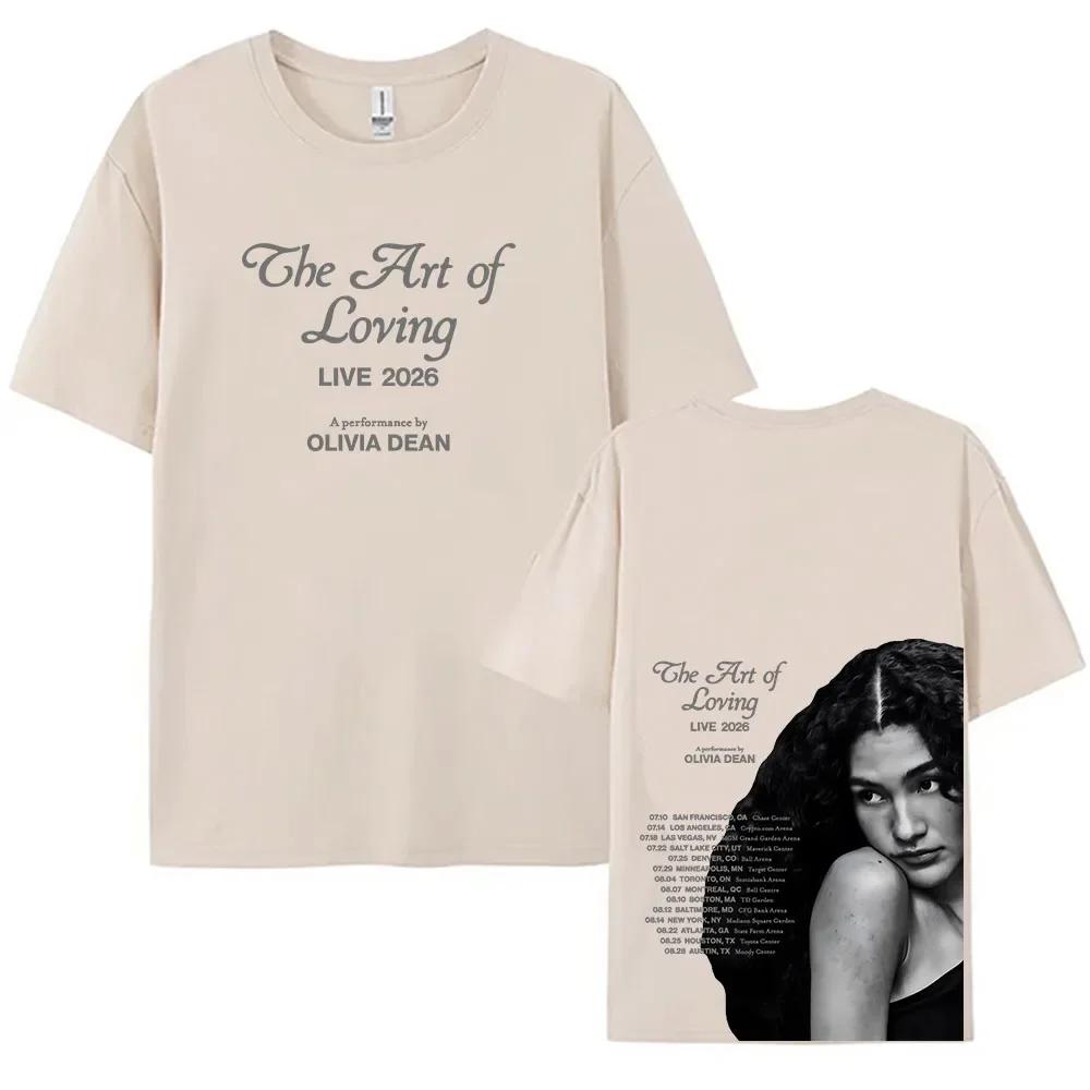 The Art Of Loving Live 2026 Tshirt Singer Olivia Dean Graphic Tshirts Short Sleeve Cotton Female T Shirt Print Clothing Unisex