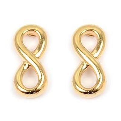 [L4302] - Gold Plated 'Infini' Earrings - 10x4 Mm