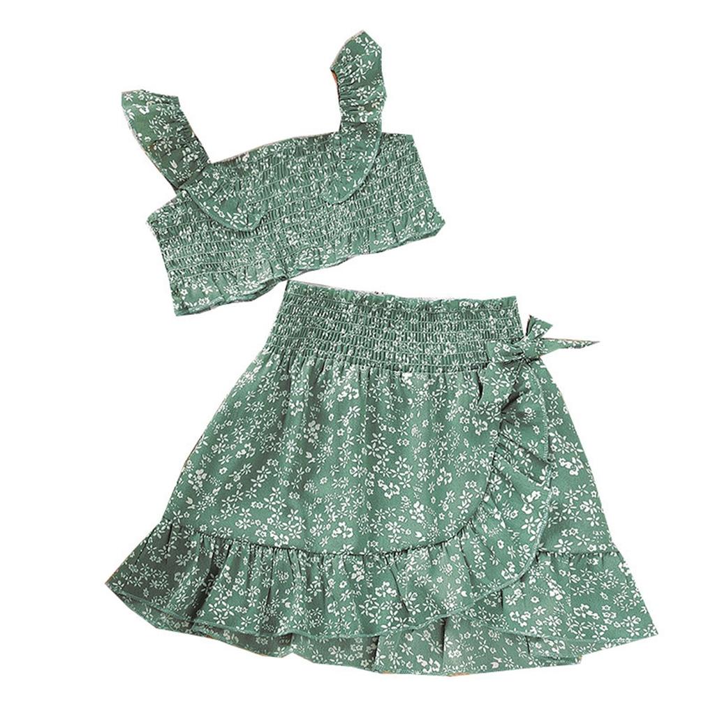 Jupe Fille Imprimé Floral - Demi-jupe Confortable Pour été Et Automne - Idéale Quotidien, Plage, école - Taille Enfant