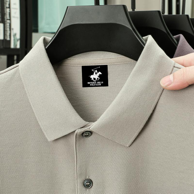 POLO CLUB Summer Men's New Pony Embroidered Solid Color Mercerized Cotton Loose Moisture Wicking and Quick Drying Casual Polo Shirt