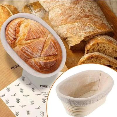 Runder Gärkorb für Brot Ovaler Naturrattan Gärkorb Backform Mit Stoffeinlage