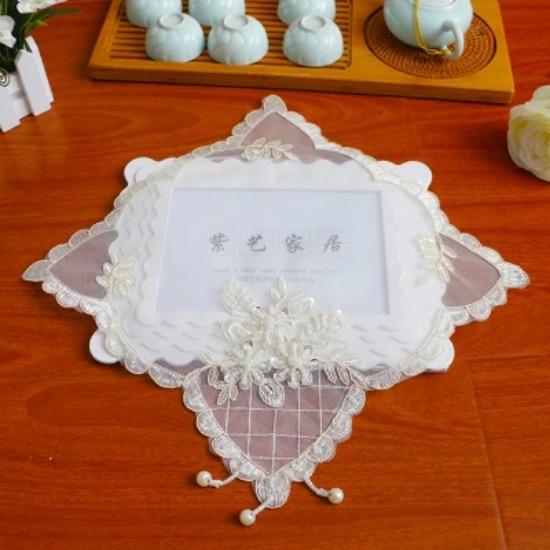 

Квадратный 28 см Singer Mesh Вышивка ручной работы бисерная подставка под тарелку для столовых приборов свадебное украшение коробка пылезащитная салфетка коврик для журнального столика 28x28cm