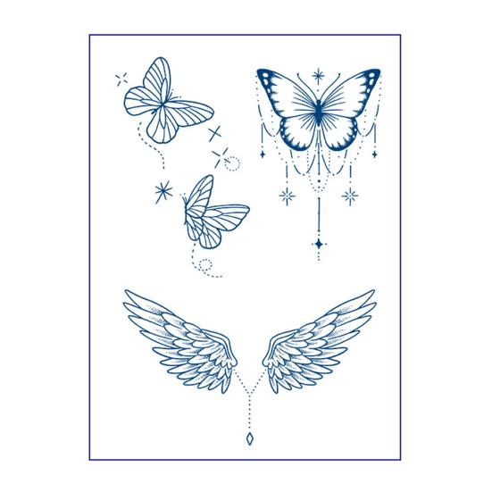 Herbal Temporary Tattoo Stickers Cartoon Image Temporary Tattoos Fake Body Arm Chest Shoulder Tattoos for Semi-Permanent Body Art
