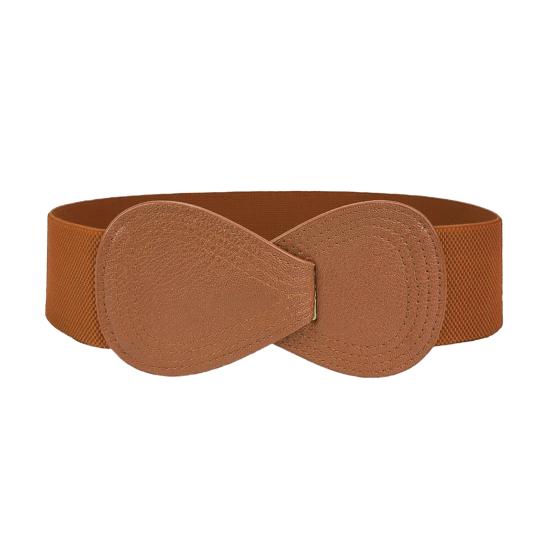 Imitation Leather Women Waistband Dress Shirt Top Versatile Belt Women Elastic Waist Cover Daily Dress Decoration