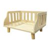 Moisture-Proof Solid Wood Pet Bed with Washable Bedding for Cats & Dogs