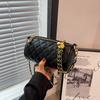 Rhombus cylinder bag women's new trendy texture versatile chain oblique span bag fashionable shoulder bag