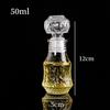 European Style Transparent Glass Carved Small Wine and Liquor Bottle/Vase