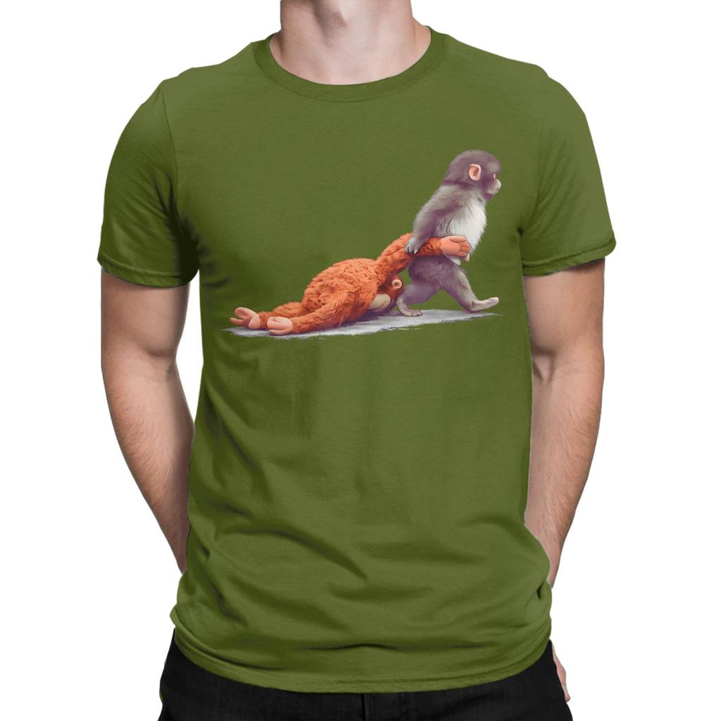 Casual Monkey Punch Baby Graphic Little Punch Big Love T-Shirt for Men T Shirts Short Sleeve Tees New Arrival Tops