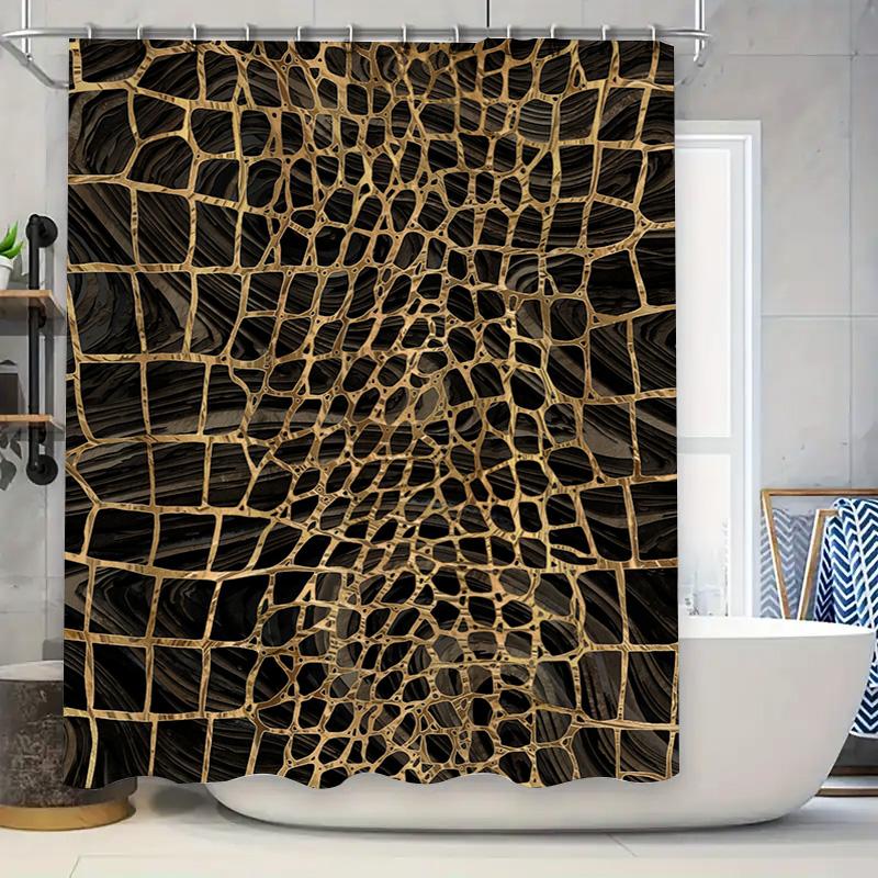 Modern Black Spider Web Shower Curtain Luxury Bathroom Decor 90x180cm
