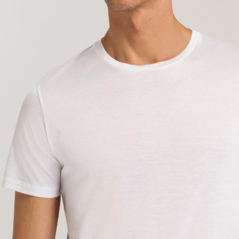 Hanro CoTTon SporTs ShorT Sleeve T shirT  whiTe 73511 