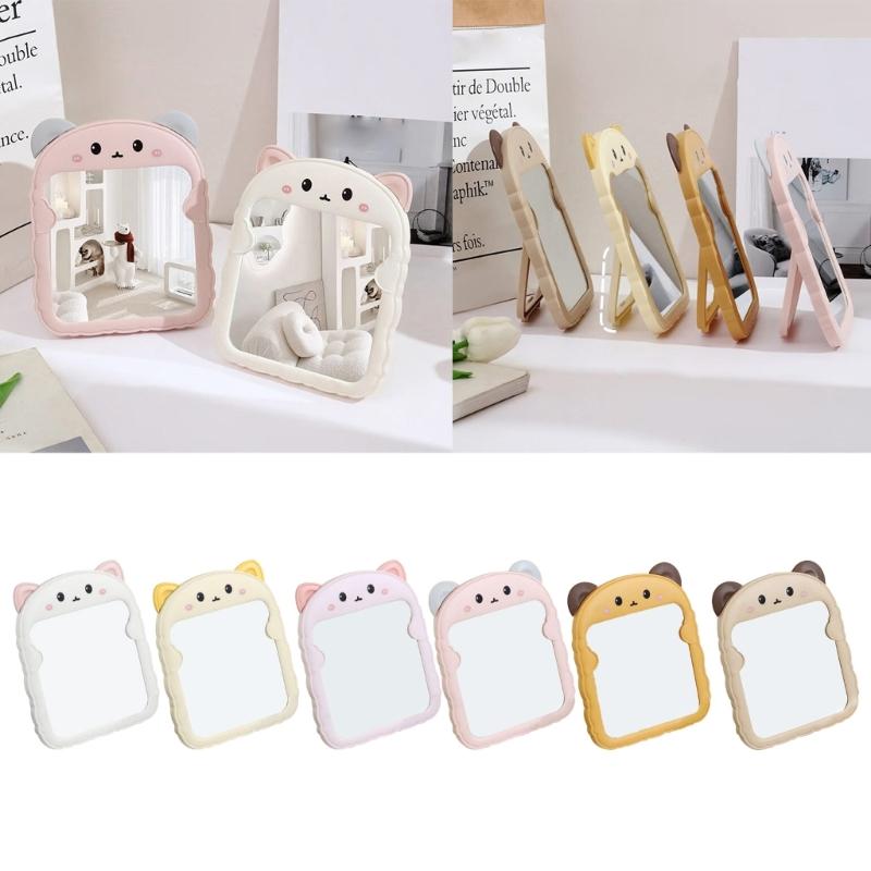 Cartoon Desktop Mirror Women Girls Makeup Mirrors Dormitory Dressing Mirror Gift