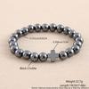 Natural Stone Beaded Bracelet With Cross Geometric Design For Men And Women