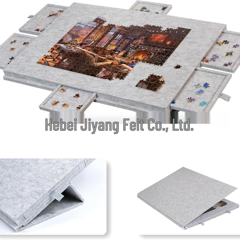 Foldable 3D Children's Jigsaw Puzzle Board with Portable Drawer Storage