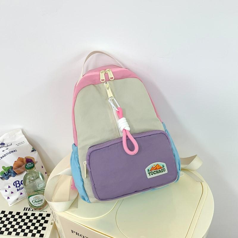 School bag ins cute and lightweight children's travel backpack high value ice cream color matching soft girl travel backpack