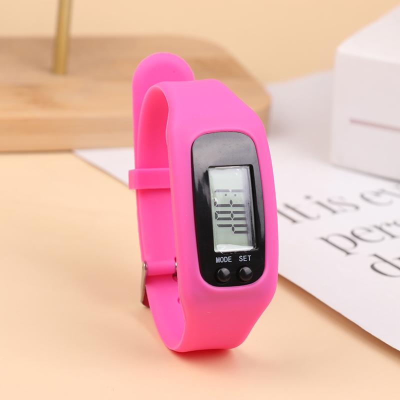 Led Pedometer Bracelet Step Counter Watch 12/24H Time Display Step Counter Watch Silicone Step Tracker Fitness Watch