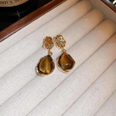 Maillard Retro Tiger Eye Earrings - Unique 2023 High-End Dangle Style for Women