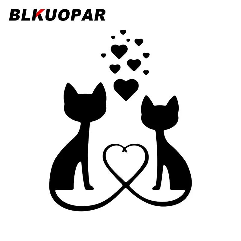 BLKUOPAR Cats Love Heart Animals Kawaii Car Stickers Scratch-Proof Graphics Personality Decals Motorcycle Windshield Decoration