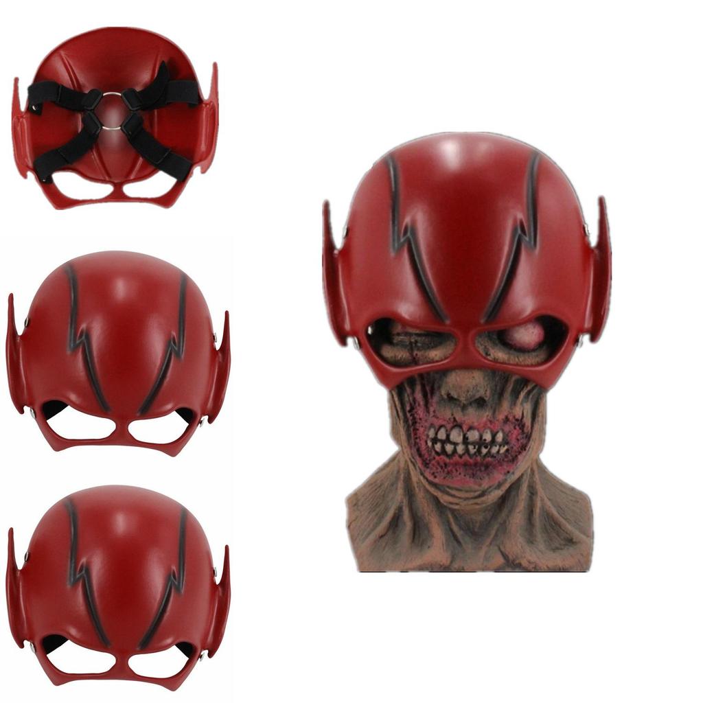 Maska Flash na Halloween Uroczy Czerwony Żywiczny Dodatek do Kostiumu Postaci dla Dzieci