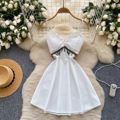 Sommer Frauen Sexy V-Ausschnitt Spaghetti Strap Club Party Mini Kurze Kleider für Mädchen