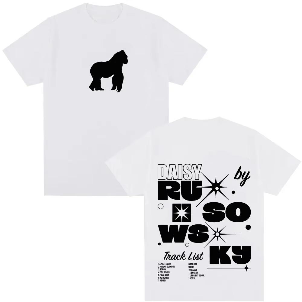 Rapper Rusowsky Madrid Daisy Tour 2026 Album T-Shirt Unisex HipHop Mode Popmusik Sommer Druck 100% Reine Baumwolle T-Shirt