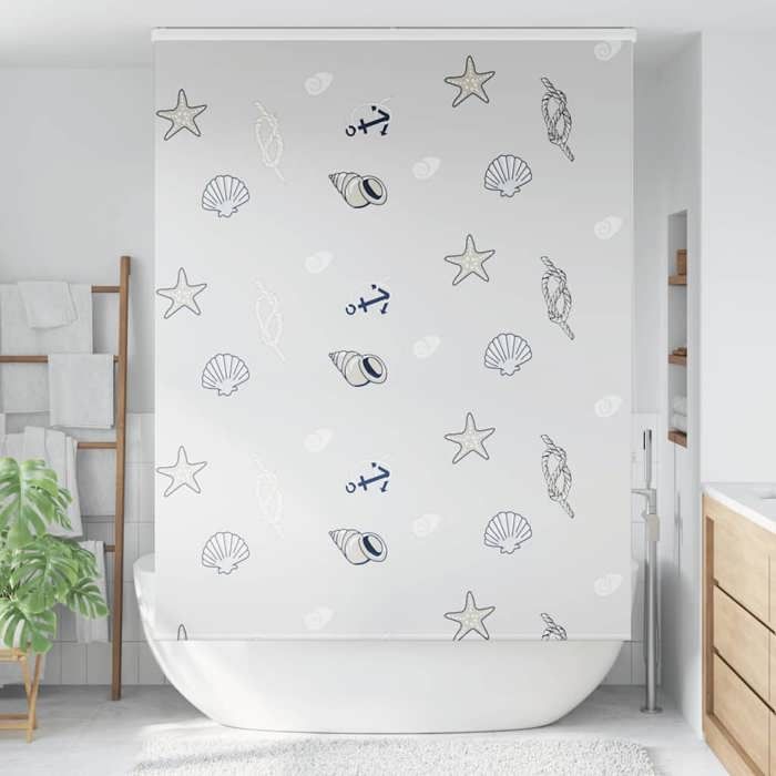 VidaXL Store enrouleur de douche avec cassette largeur du tissu 156 cm, store de douche, store enrouleur de rideau de 4015018