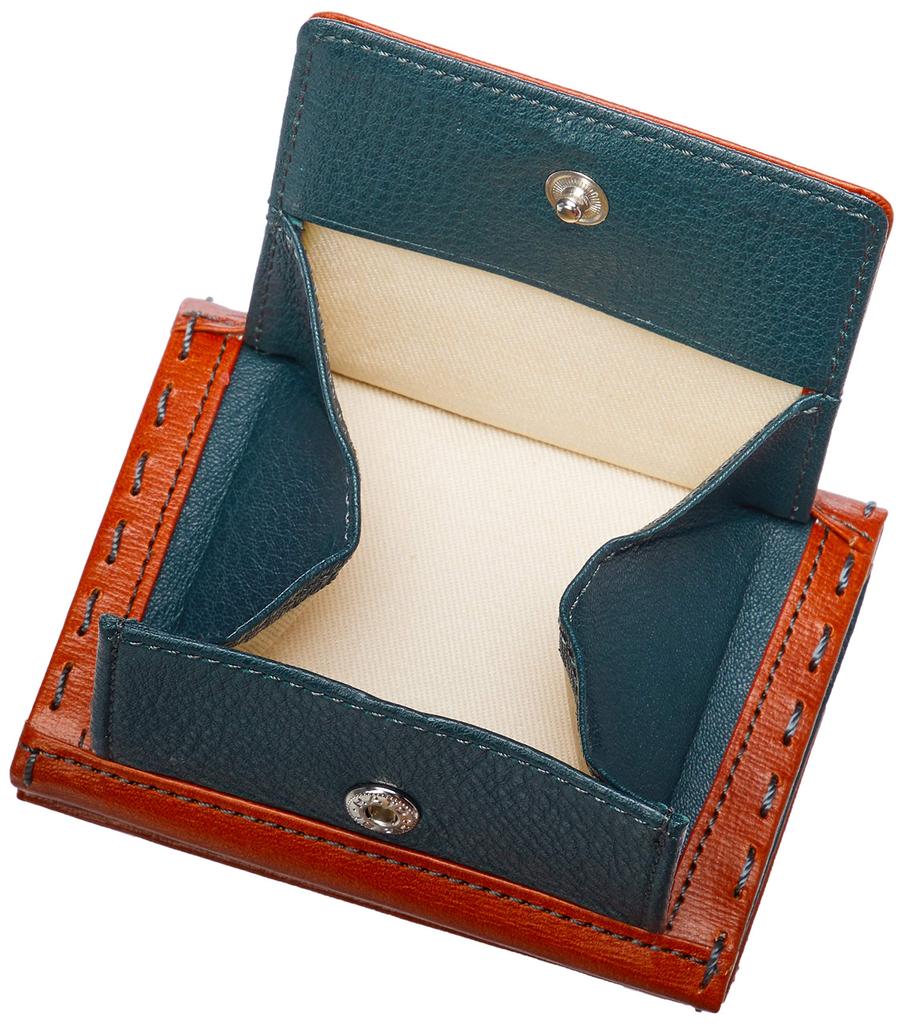 Katharine Hamnett London Color Tailored 2 Tri-fold Wallet, Made with Premium Japanese Antique-Style Kip Leather (Calfskin), Compact Tri-fold with