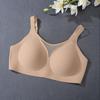 Women Large Bust Minimizer Seamless Breathable Mesh Hollow Out Push Up Gathering Bra