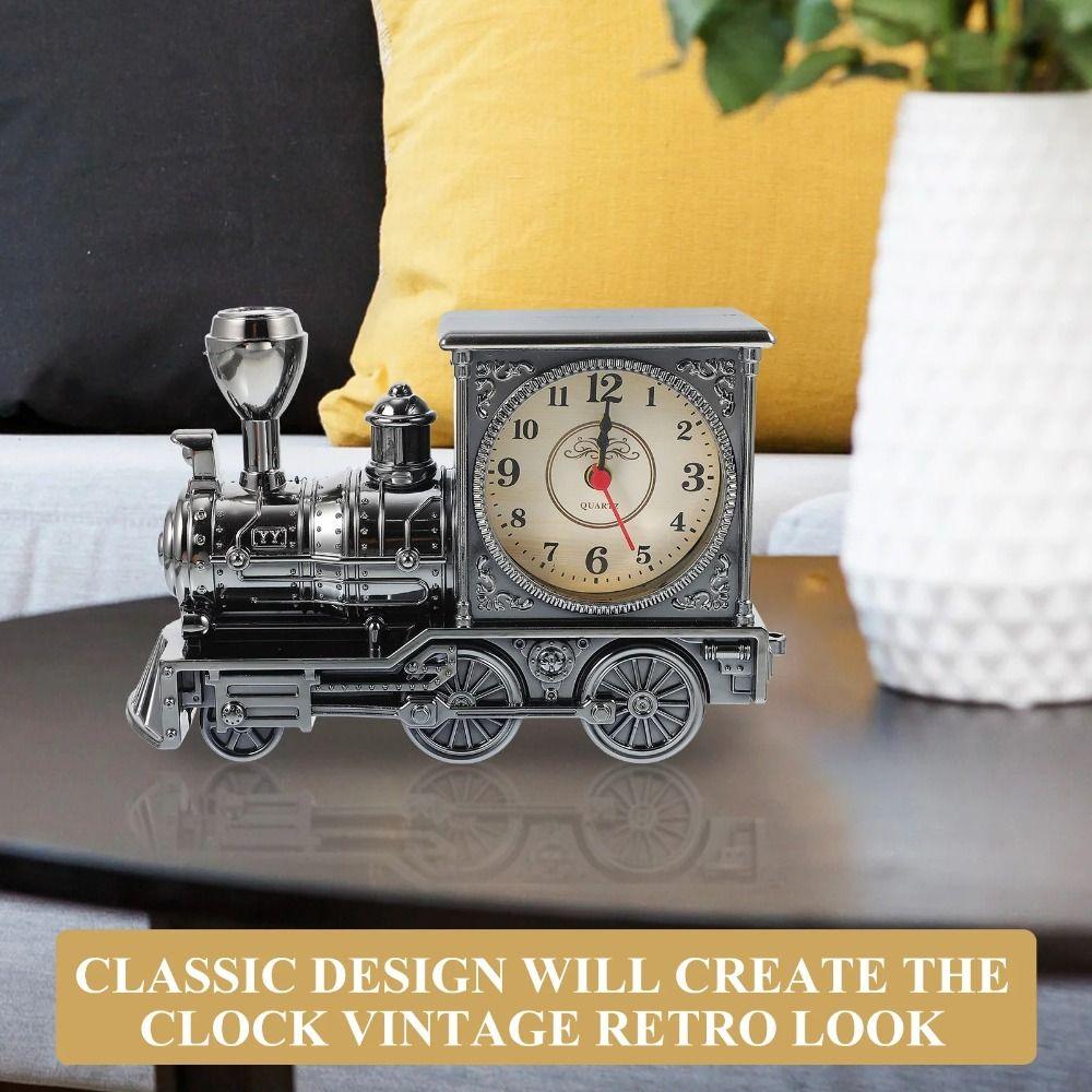 Plastic Table Clock Cartoon Desktop Clock Desk Decor Train Alarm Clock  Home