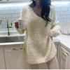Loose V-neck Solid Color Casual Sweater for Women  Autumn and Winter New Women's Top