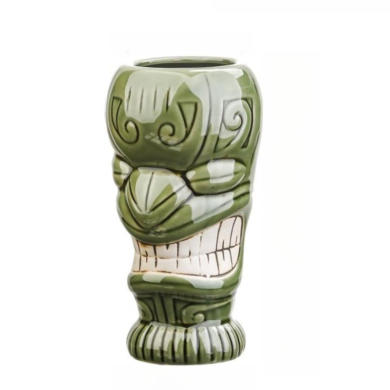 Kubki Tiki w stylu hawajskim Kreatywny kubek do koktajli Ceramiczne kubki Tiki Naczynia barowe Kieliszek do wina Kubki Tiki z Wyspy Wielkanocnej Prezent na Halloween
