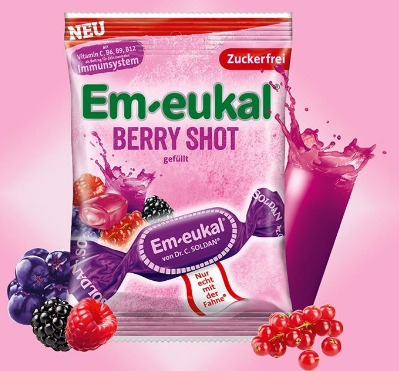 Em-eukal Berry Shot Sugar-Free Candies Fruity Berry Pleasure 75 g