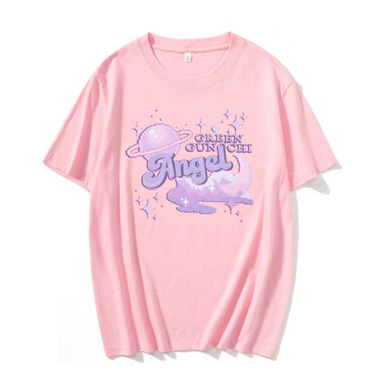 

Уличная одежда, винтажный топ, летняя повседневная женская футболка с принтом в стиле Харадзюку в стиле хип-хоп XL розовый