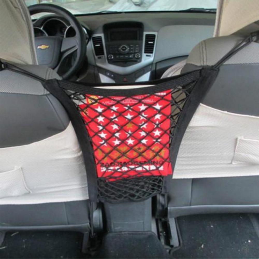Sac de rangement en maille flexible pour valise de voiture, sac de rangement pour dossier de siège, sac de rangement multifonctionnel pour voiture