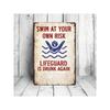 Pool Safety Sign Metal Wall Art Decor