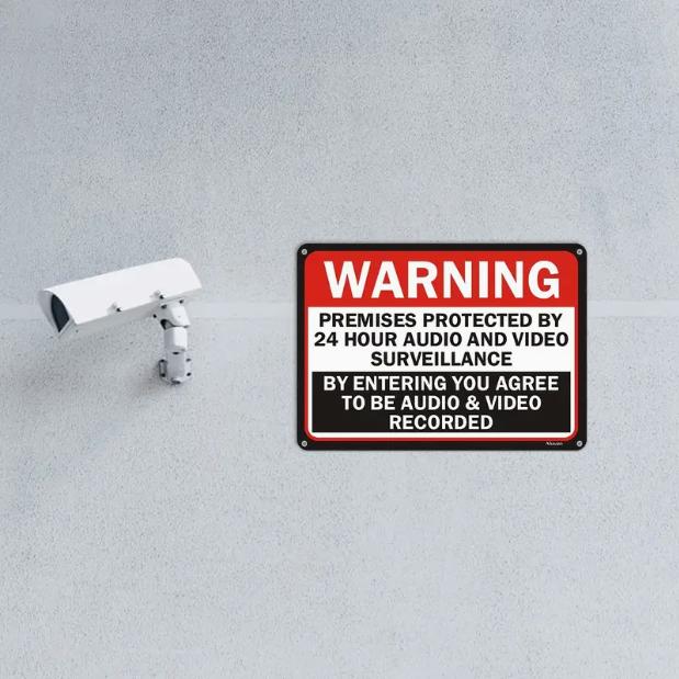 

24/7 Video Surveillance Warning Sign - 10 x 14 Reflective Metal, Waterproof Outdoor Use United States