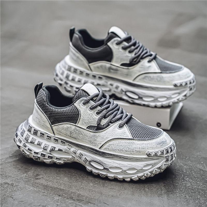 Dad Shoes Men's 2024 New Summer Thick-soled Heightening Live Mesh Shoes Breathable Four-season Old Casual Sports Shoes