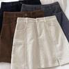 Korean Style Slimming High Waist Corduroy Midi Skirt - Autumn/Winter 2024