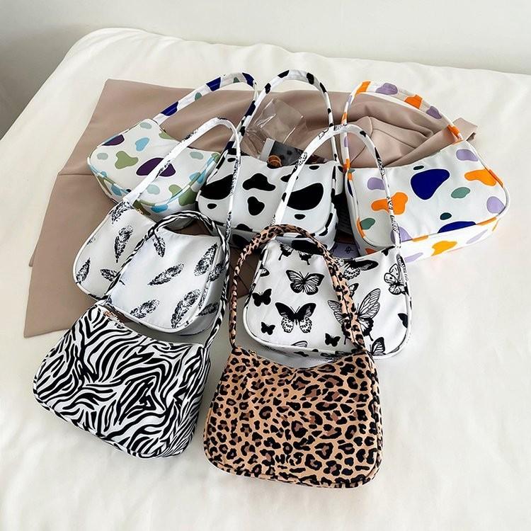 Cute Print Mini Handbag Urban Simple Design With Nylon Lining And Zipper Closure