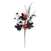 Halloween Home Decor Artificial Branch with Pumpkin And Eyeball, Black Glitter Fake Twig Festive Maple Leaves for Gothic Vase Filler, Party,