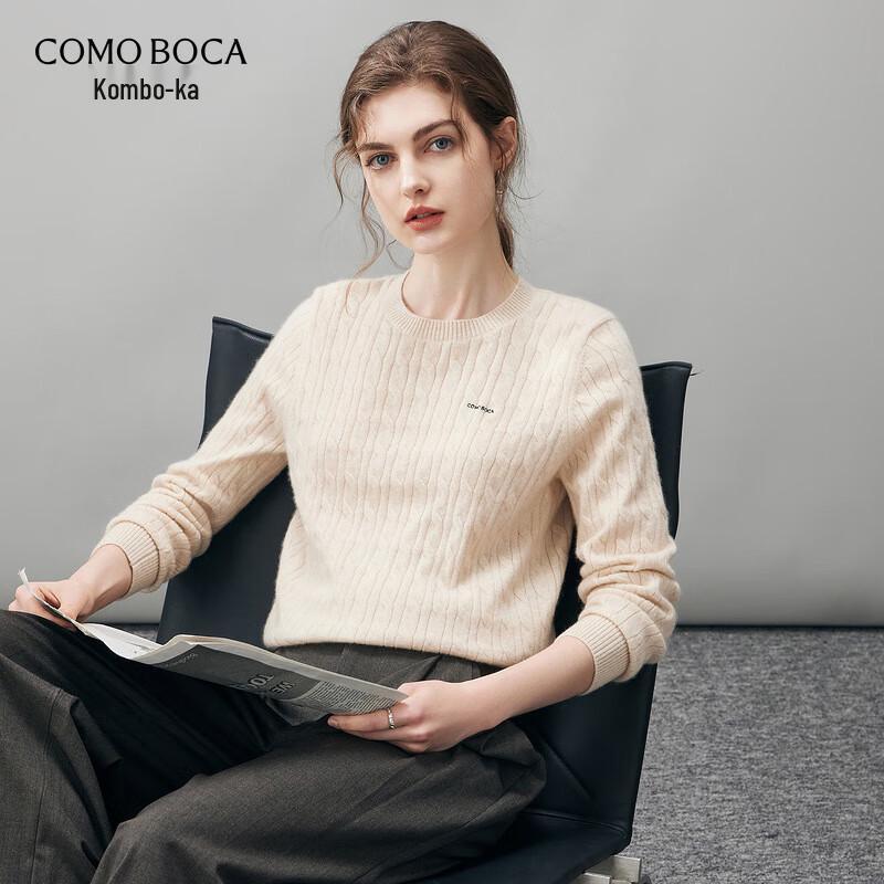 

Komomboka Women s Cashmere Cable Knit Round Neck Sweater XL