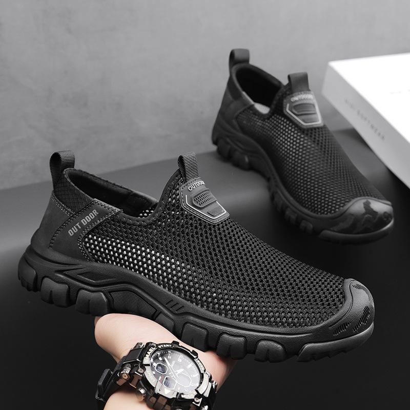 2025 sandals men's new summer wear casual sports mesh bag head mesh shoes men's summer hollow shoes